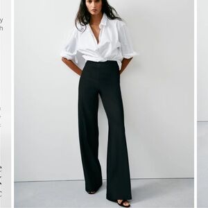 Spanx 20385R The Perfect Fit Ponte Pants Wide Leg High Waist Black sz Medium